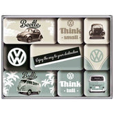VW Beetle & Bulli Set of 9 Nostalgic Art Magnets