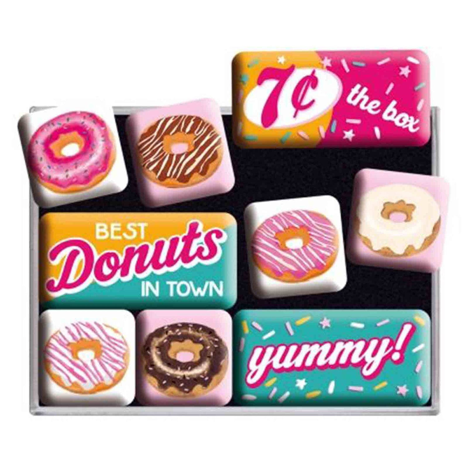 Donuts Set of 9 Nostalgic Art Magnets