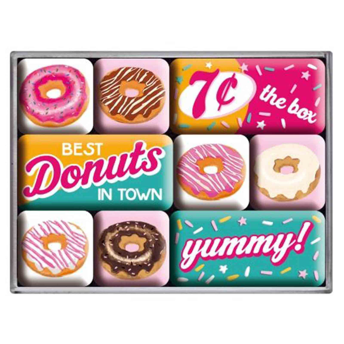 Donuts Set of 9 Nostalgic Art Magnets