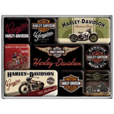 Harley Bikes Set of 9 Nostalgic Art Magnets