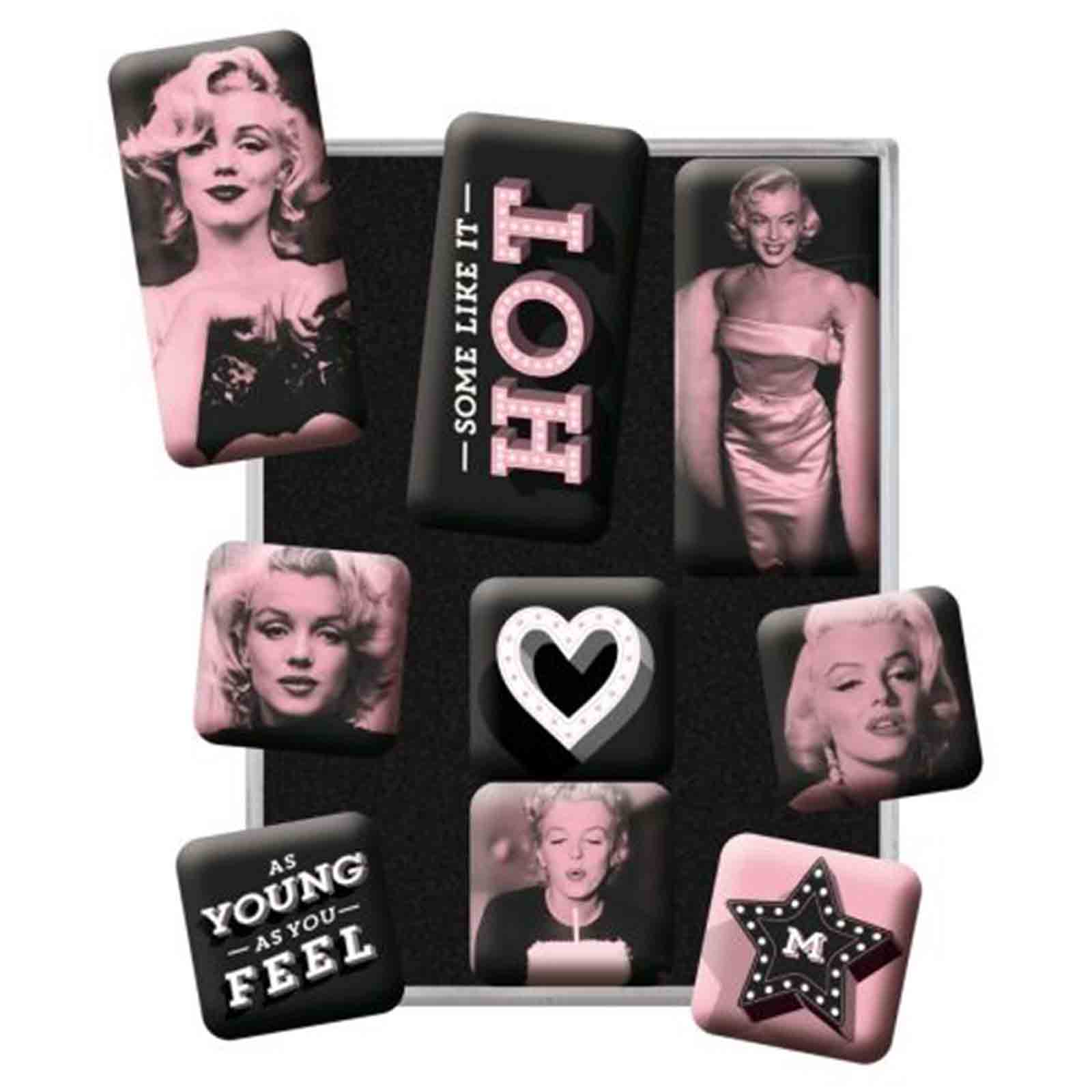 Marilyn Some Like It Hot Set of 9 Nostalgic Art Magnets