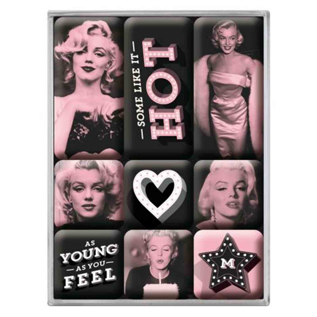 Marilyn Some Like It Hot Set of 9 Nostalgic Art Magnets