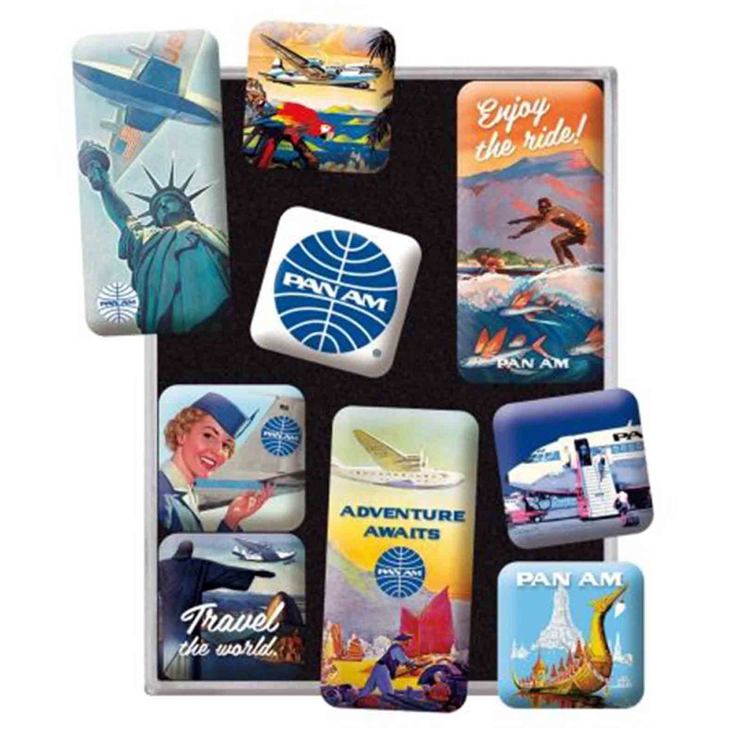 Pan Am Travel The World Posters Set of 9 Nostalgic Art Magnets