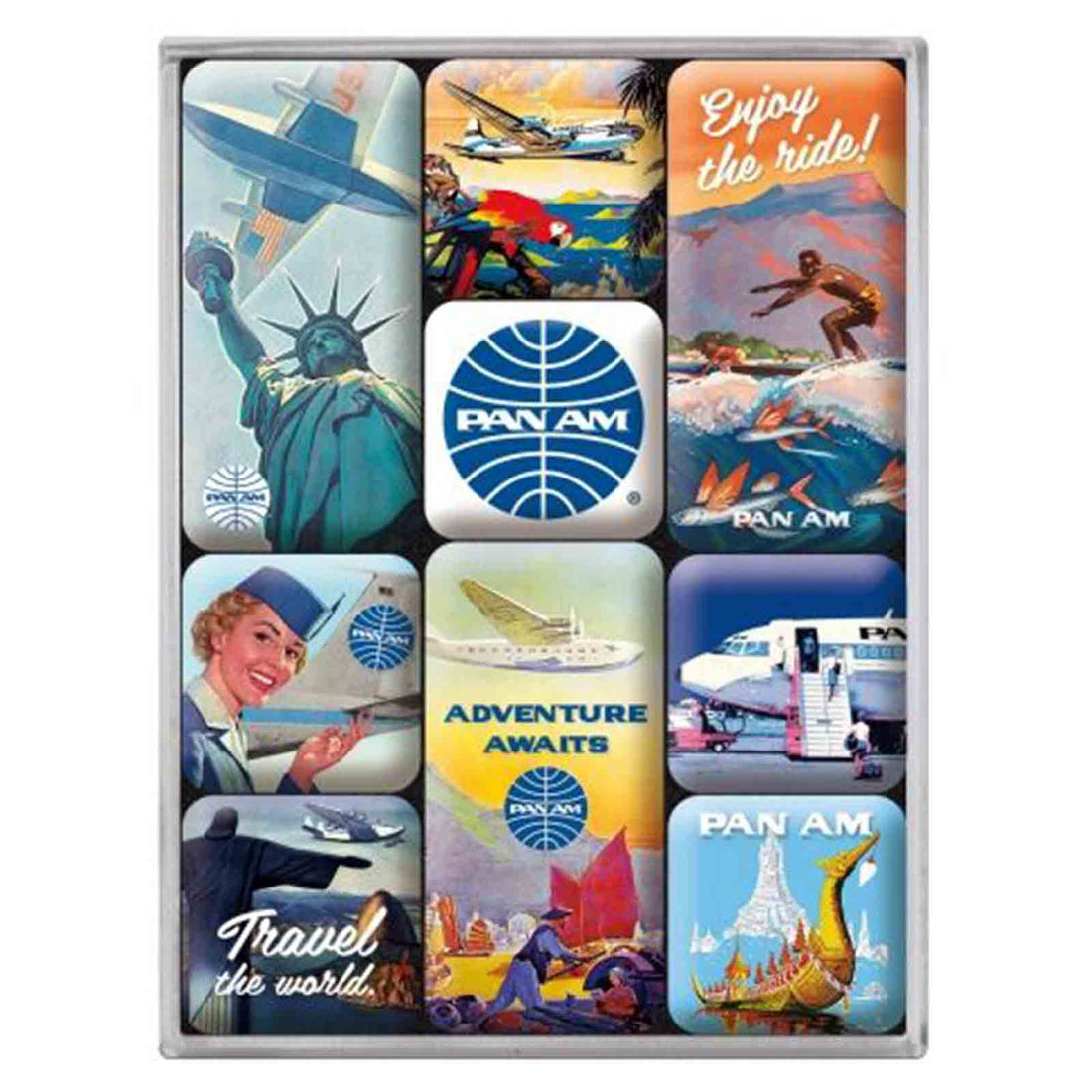 Pan Am Travel The World Posters Set of 9 Nostalgic Art Magnets