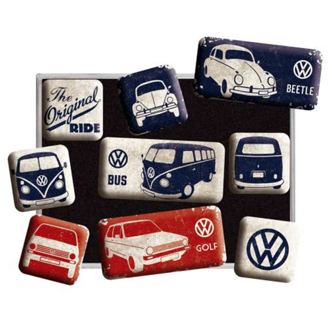 VW Original Ride Set of 9 Nostalgic Art Magnets