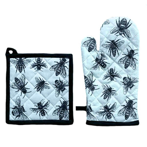 SKETCH BEES Oven Mitt & Pot Holder Set