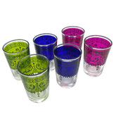 3 Colour Moroccan Tea Glasses - Set of 6