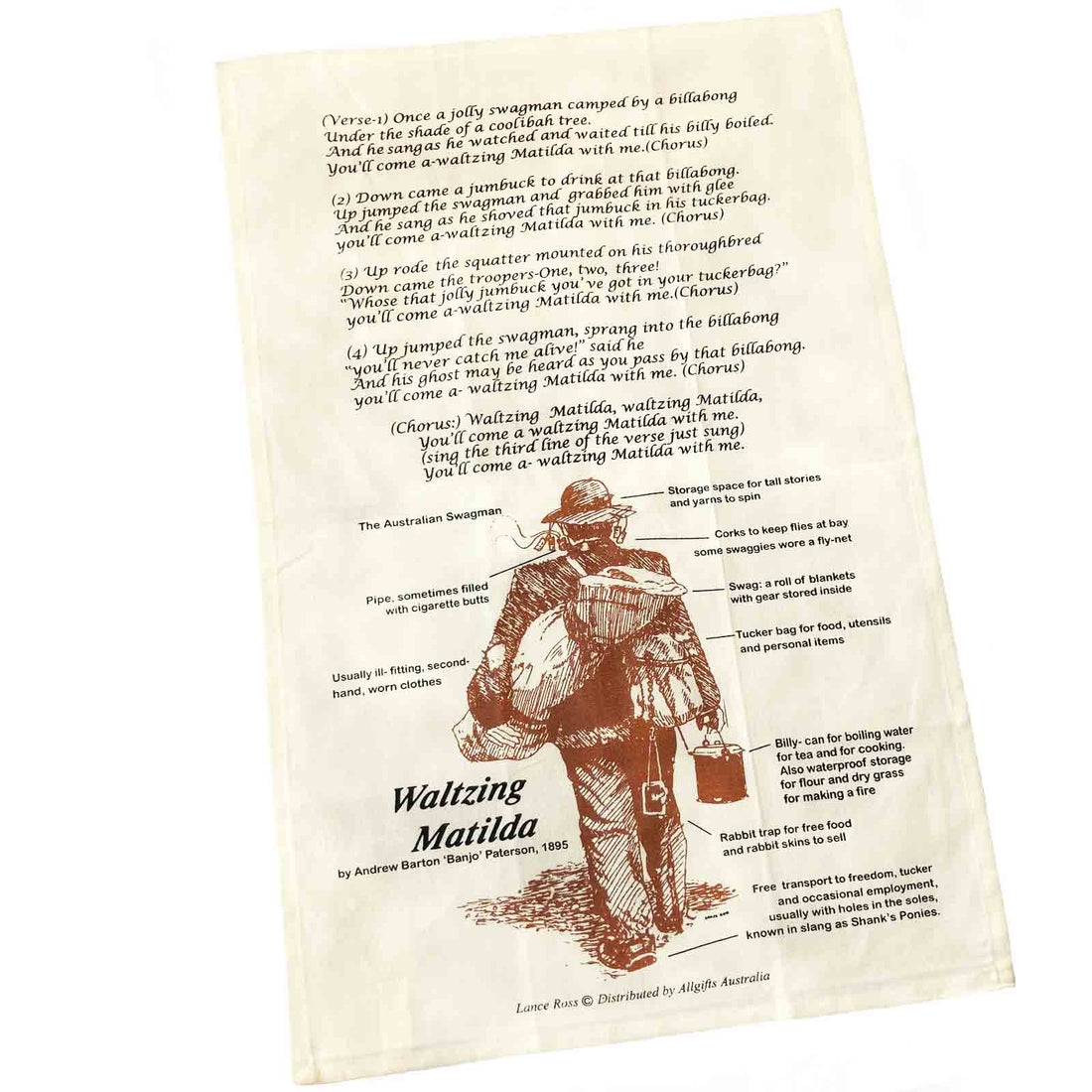 Waltzing Matilda 100% Cotton Tea Towel - Hello Homewares