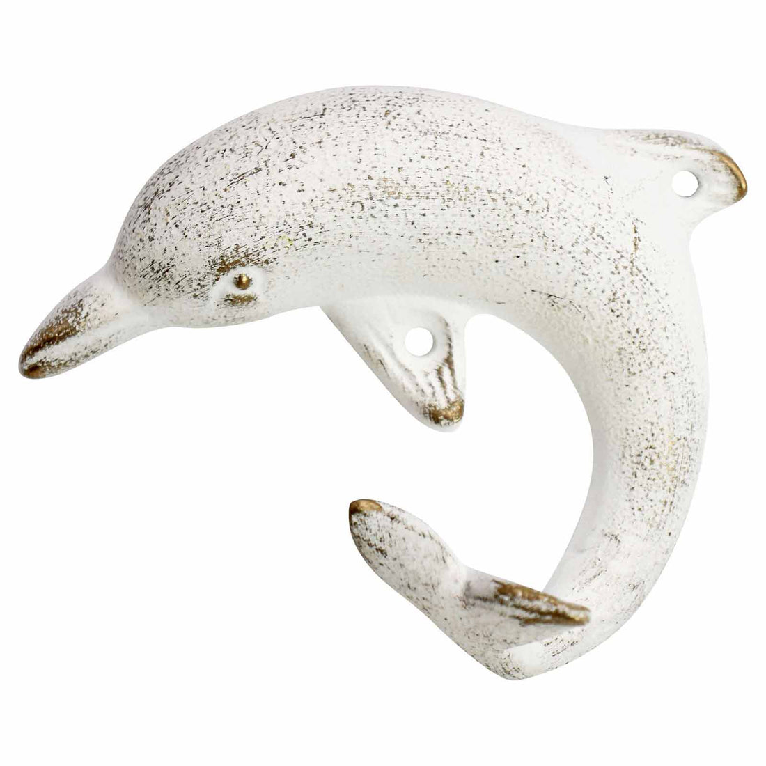 White Metal Dolphin Wall Hook