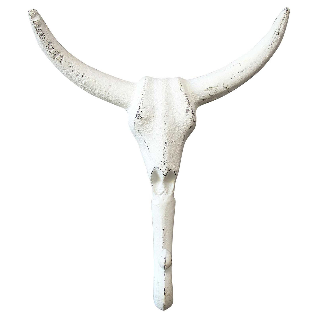 Rustic White Metal Skull Wall Hook