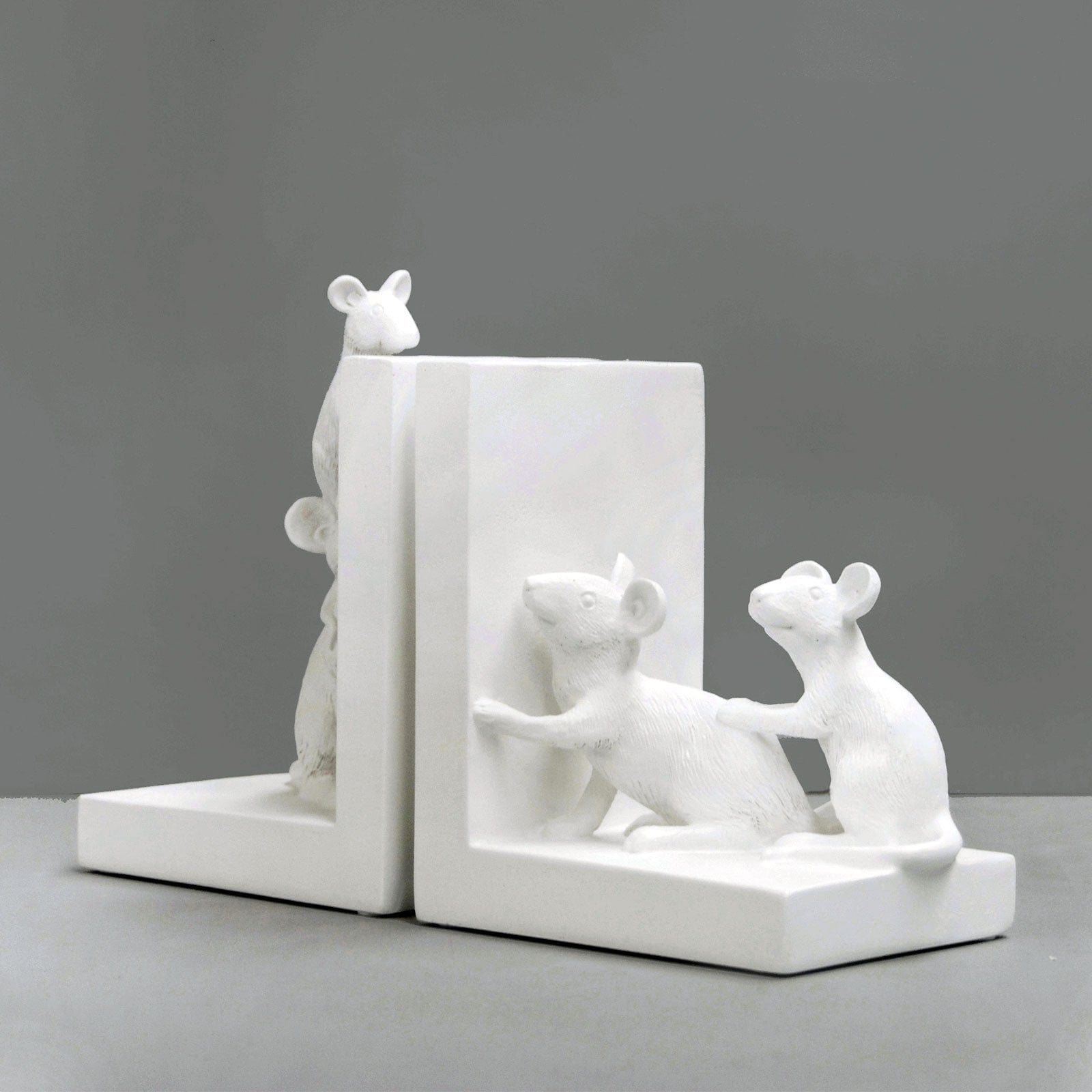 Mouse Bookends - White.