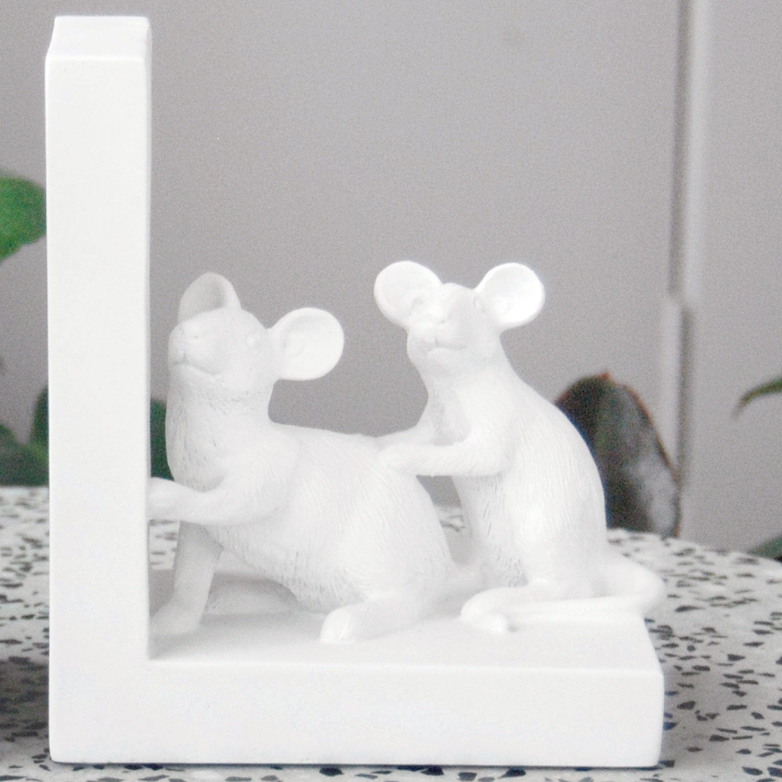 Mouse Bookends - White.