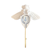 White Resin Bee on  Gold Hook - back