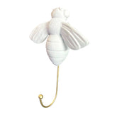 White Resin Bee on Gold Hook