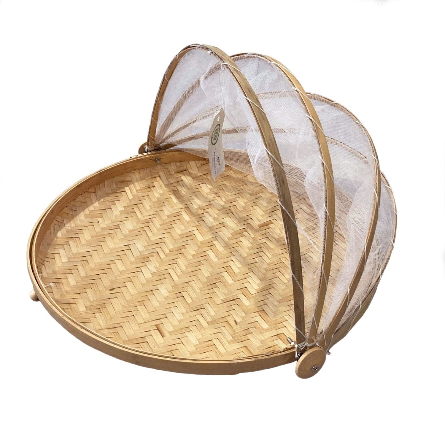 XL Mesh Food Cover with Bamboo Tray