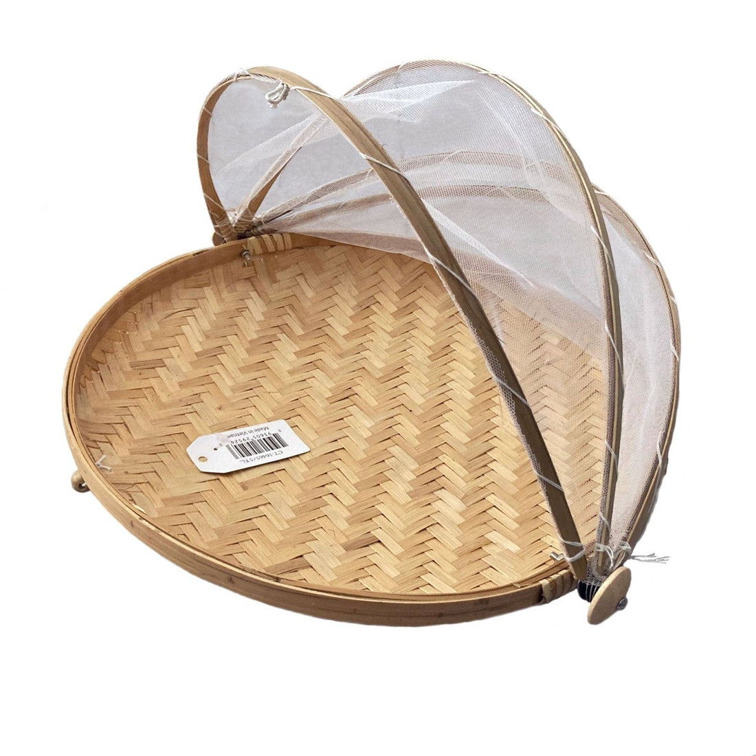 Large Mesh Food Cover with Bamboo Tray