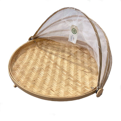 XL Mesh Food Cover with Bamboo Tray