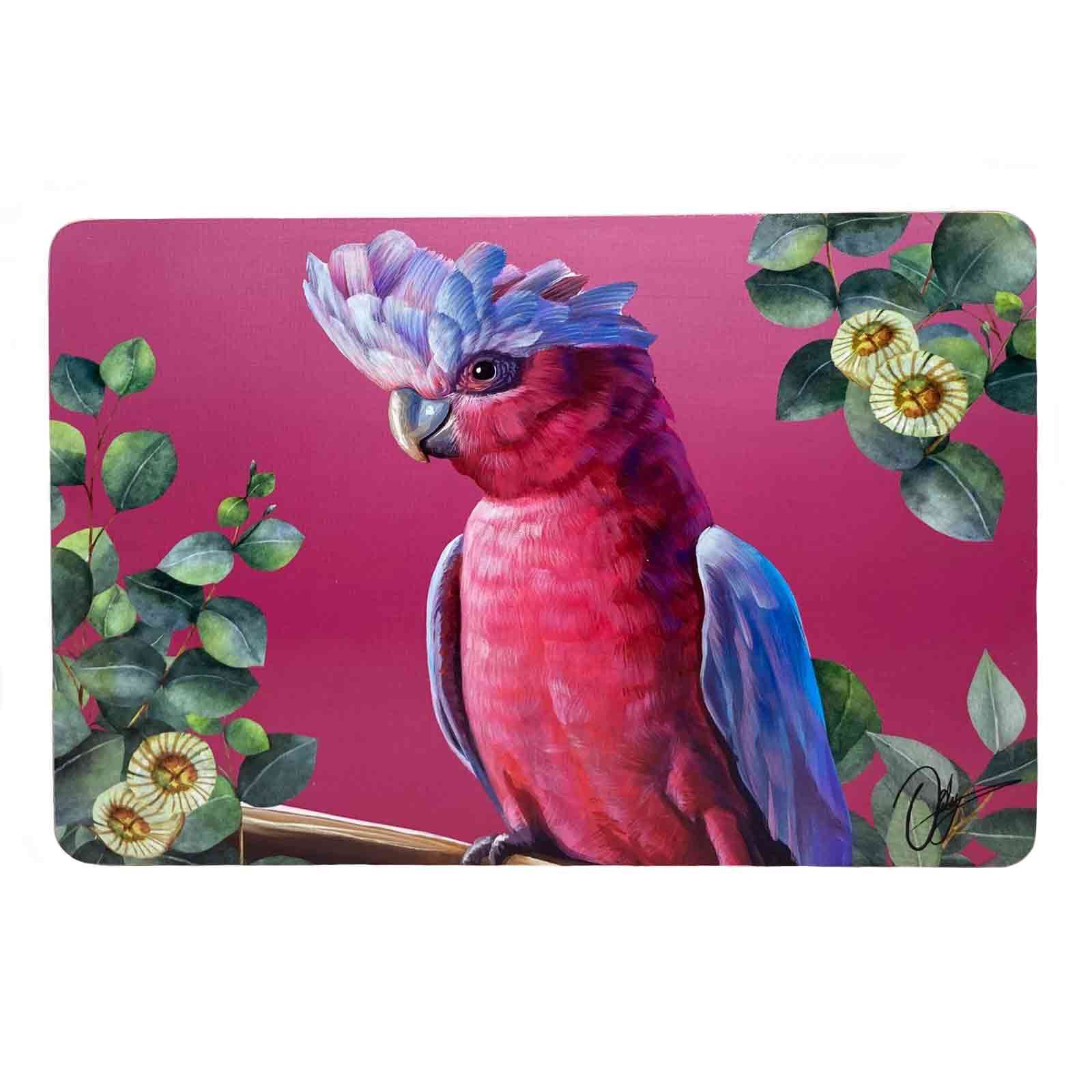Birds of Australia Placemats / Coasters Pink Galah - Chris Riley Design