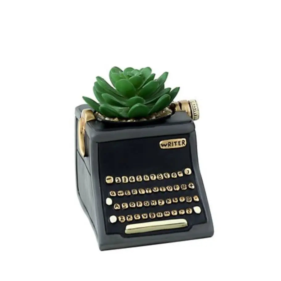typewriter succulent Black Writer Planter / Pen Holder