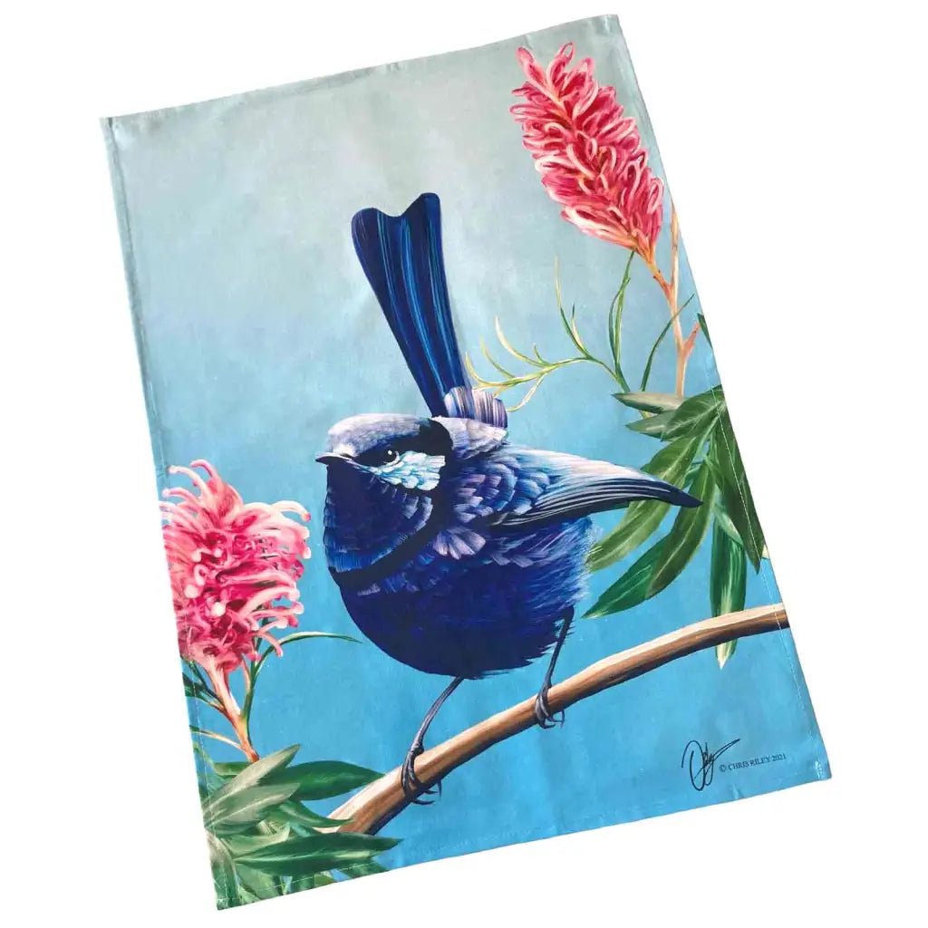 Blue Wren Birds of Australia Tea Towel - Tea Towel