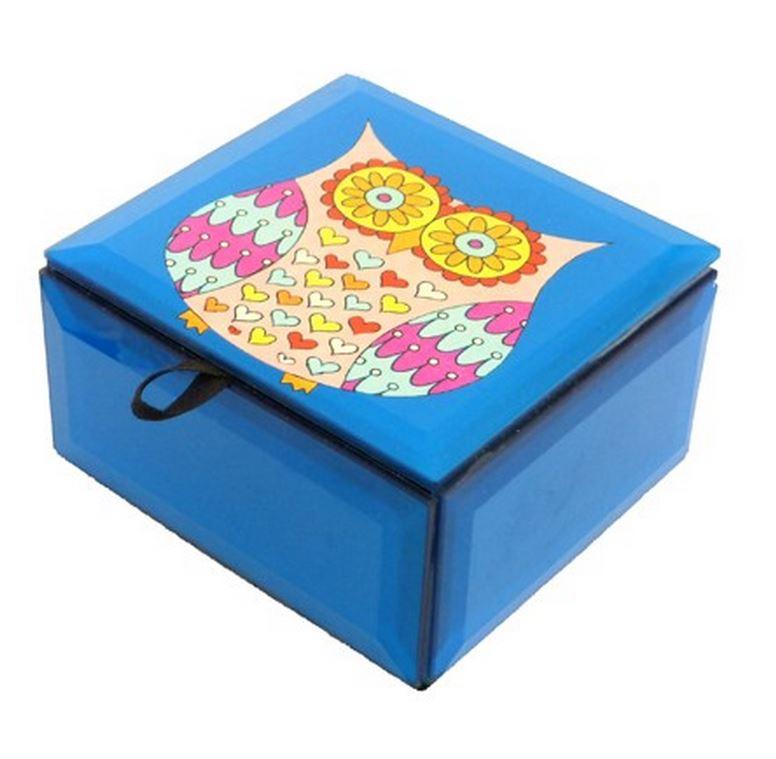 Owl Glass Jewellery Box.