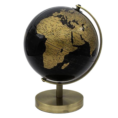 Black and Gold World Globe on Stand - Hello Homewares