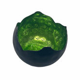 Round Black Iron Votive with Green Foil - Candle Holder