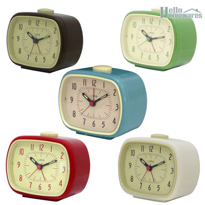 Leni Retro Alarm Clock - 6 Colours Available.