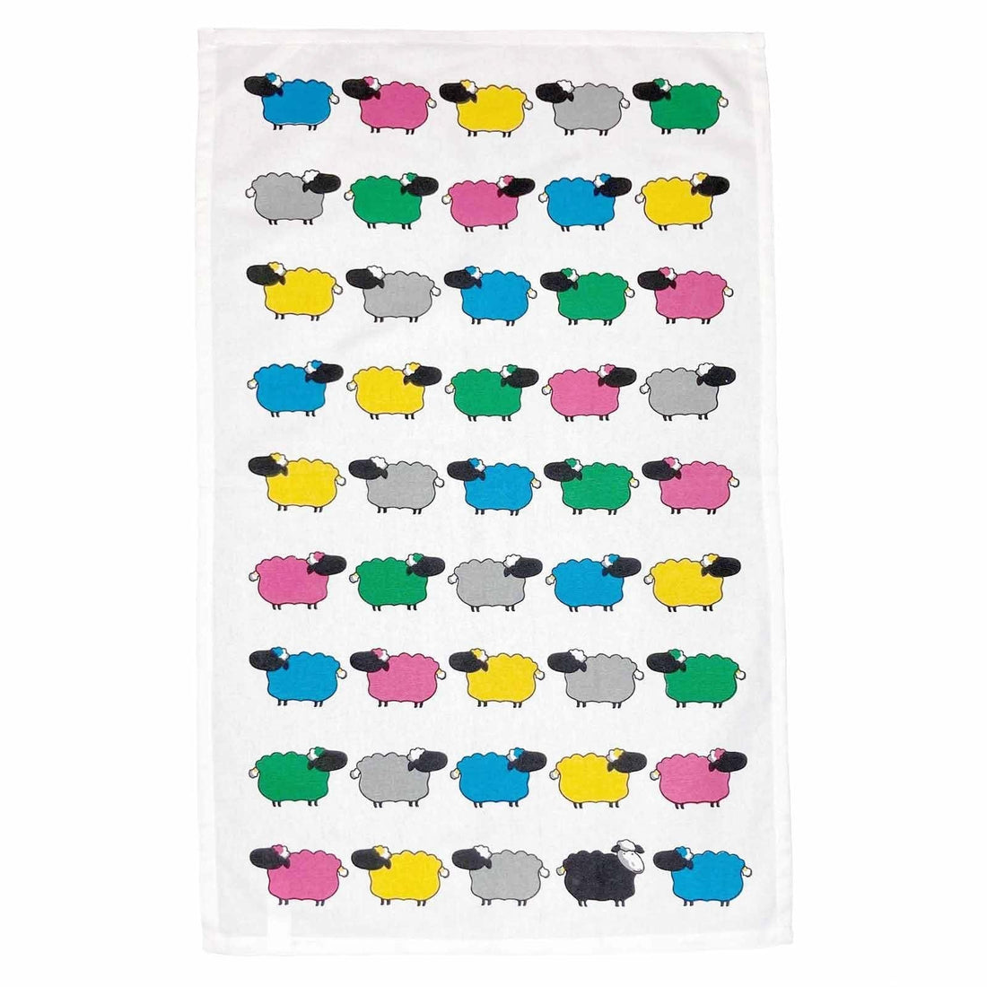 COLOURED SHEEP 100% Cotton Tea Towel - Hello Homewares