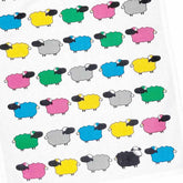 Close up of  COLOURED SHEEP 100% Cotton Tea Towel