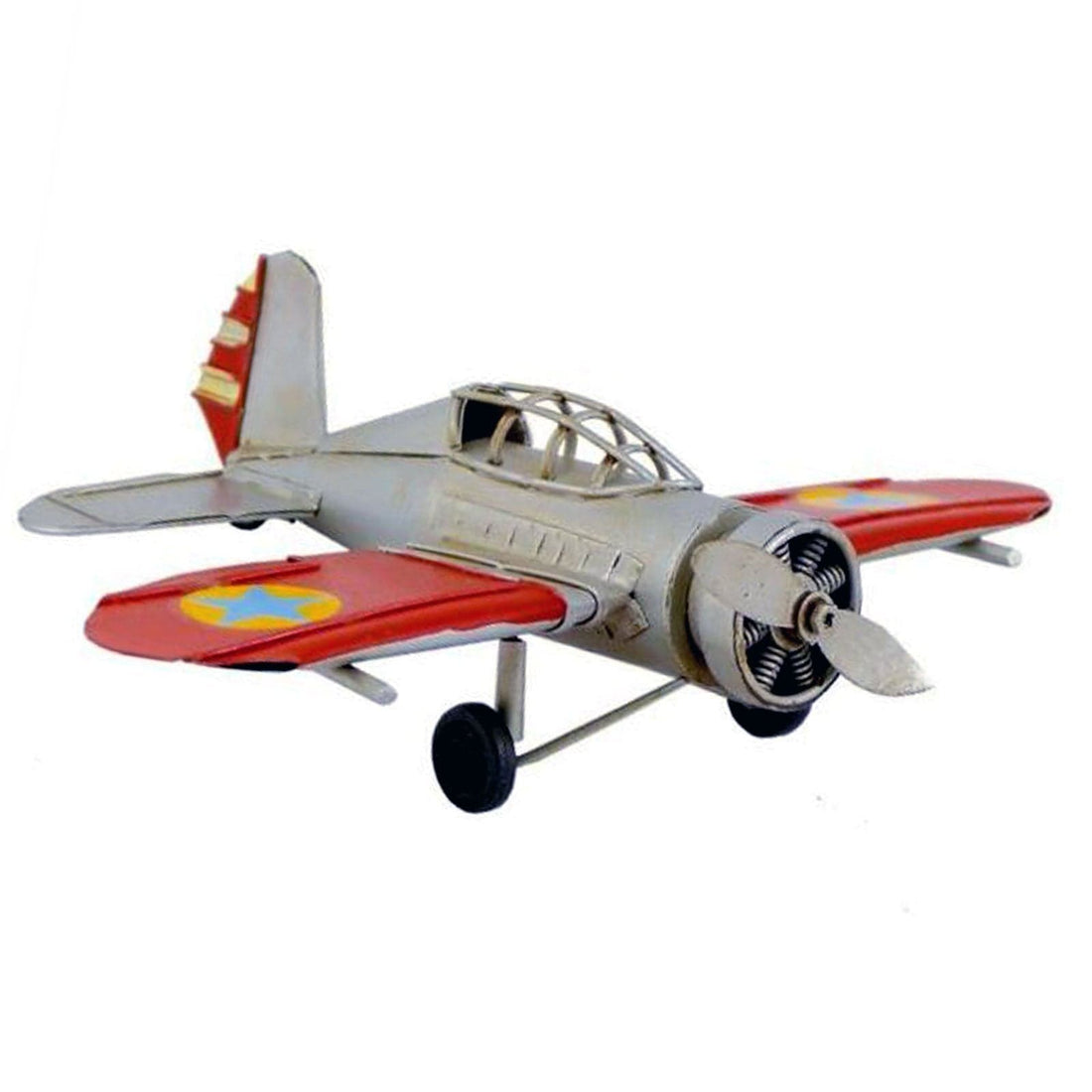 Silver Mini Roamer Plane - Small Vintage Style Metal Plane.