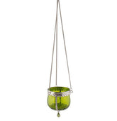Crazed Glass & Metal Hanging Lantern.