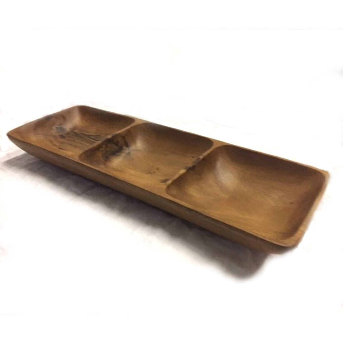 Acacia Wood 3 Compartment Serving Tray.