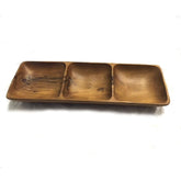 Acacia Wood 3 Compartment Serving Tray.