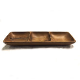 Acacia Wood 3 Compartment Serving Tray.