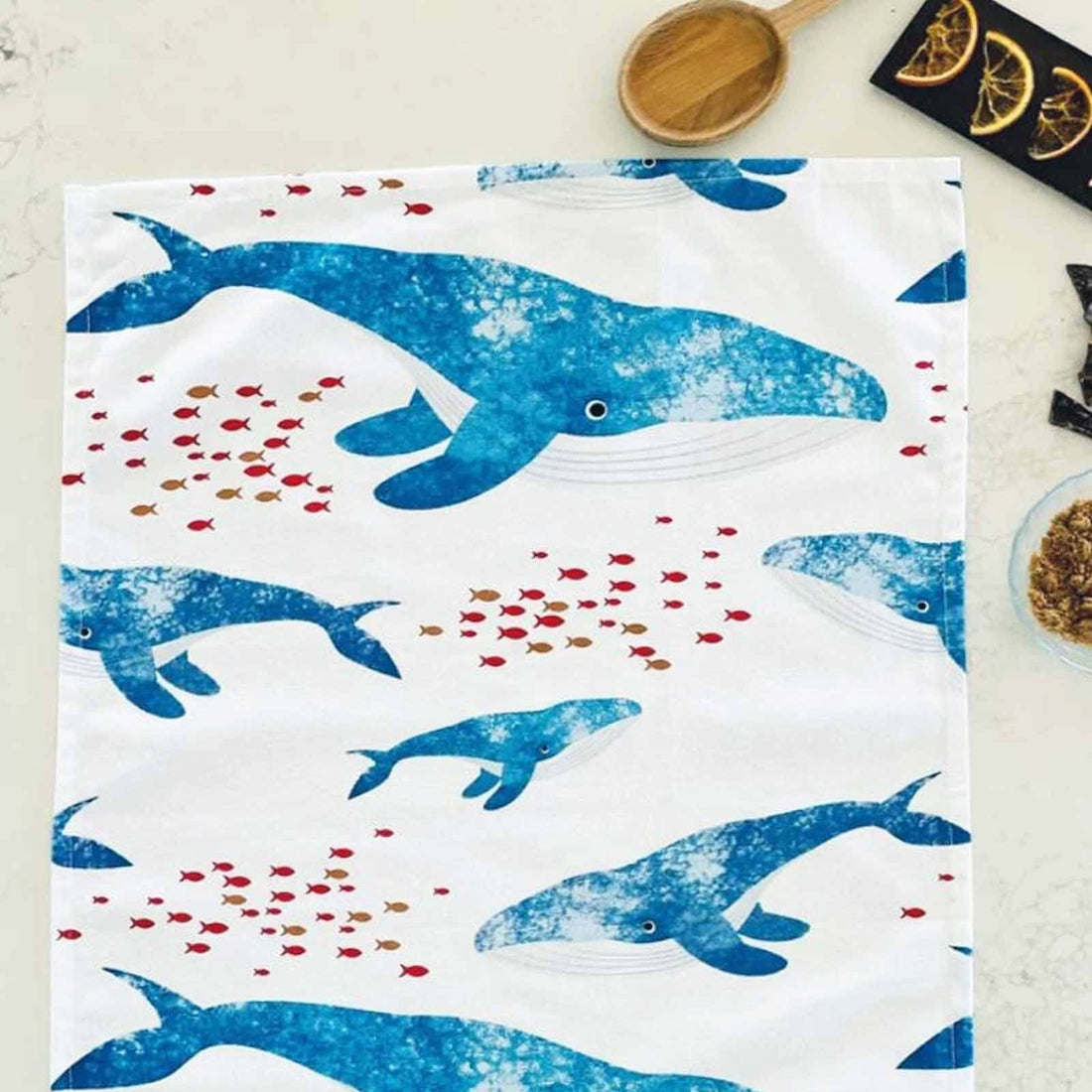 WHALE 100% Cotton Tea Towel