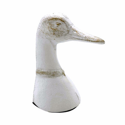 White Metal Duck Bookend - Single Sided Bookend - Bookends