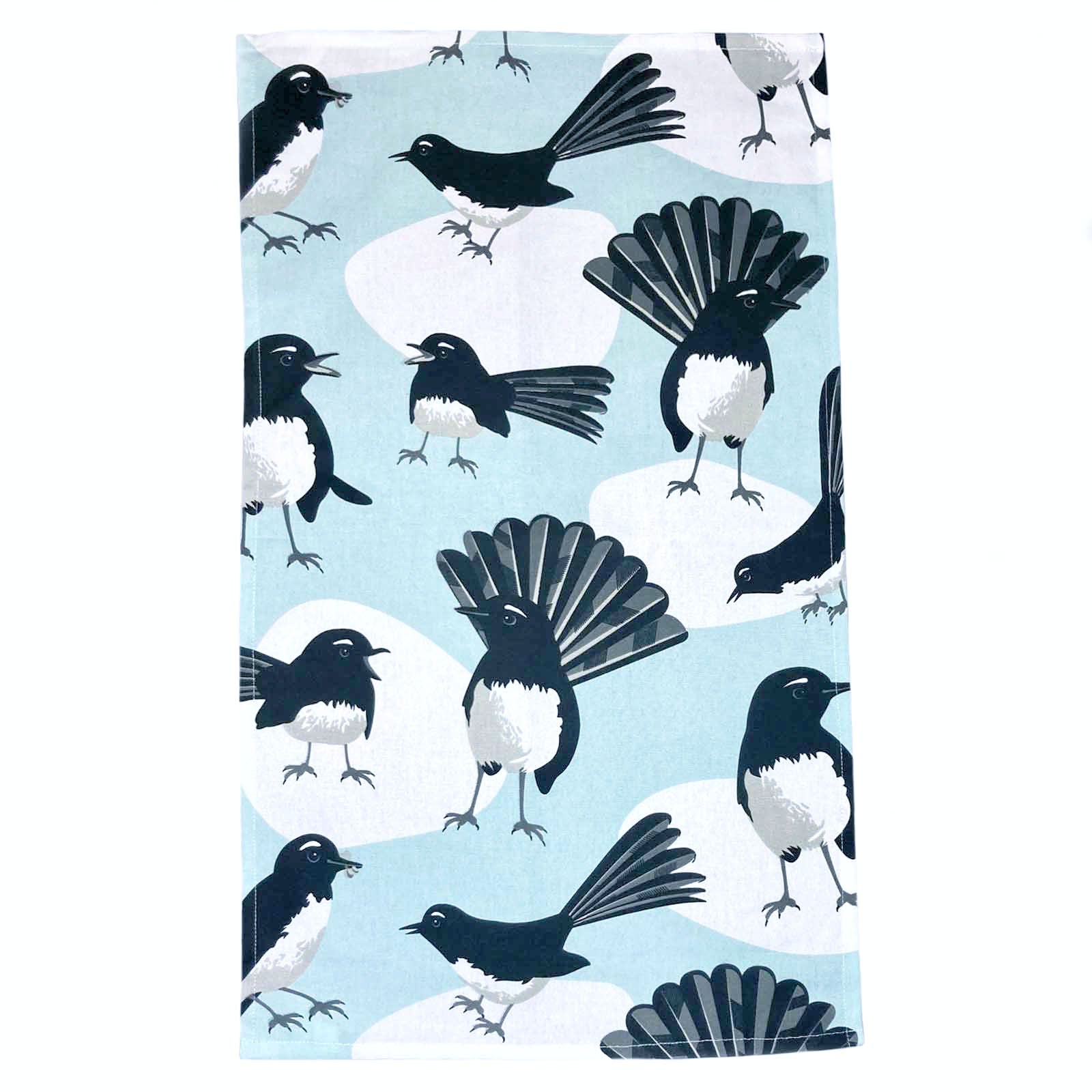 Willie Wagtail 100% Cotton Tea Towel