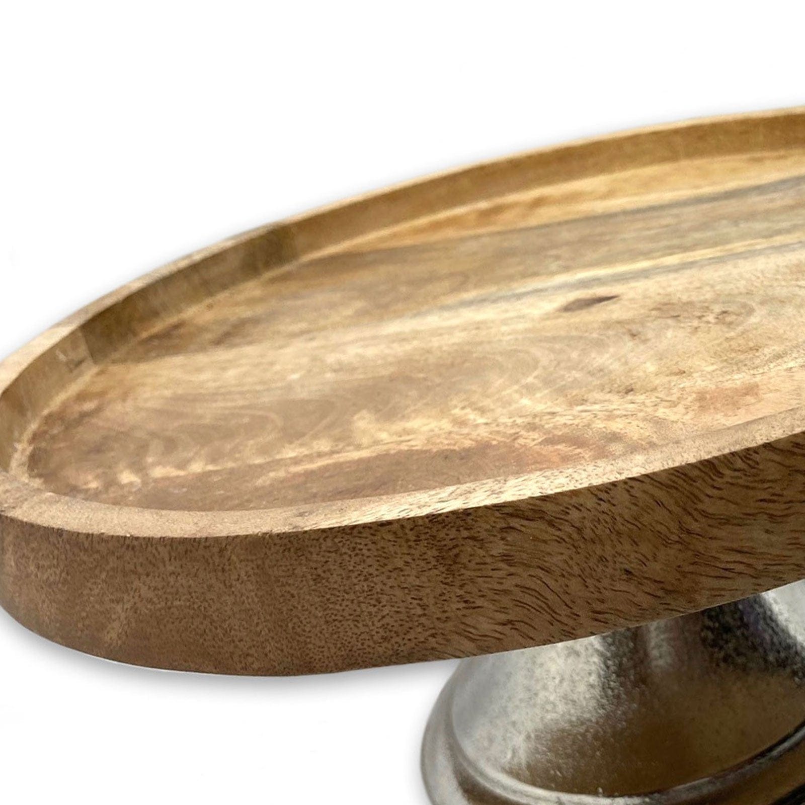 Wooden Cake Stand with Aluminium Base - Hello Homewares